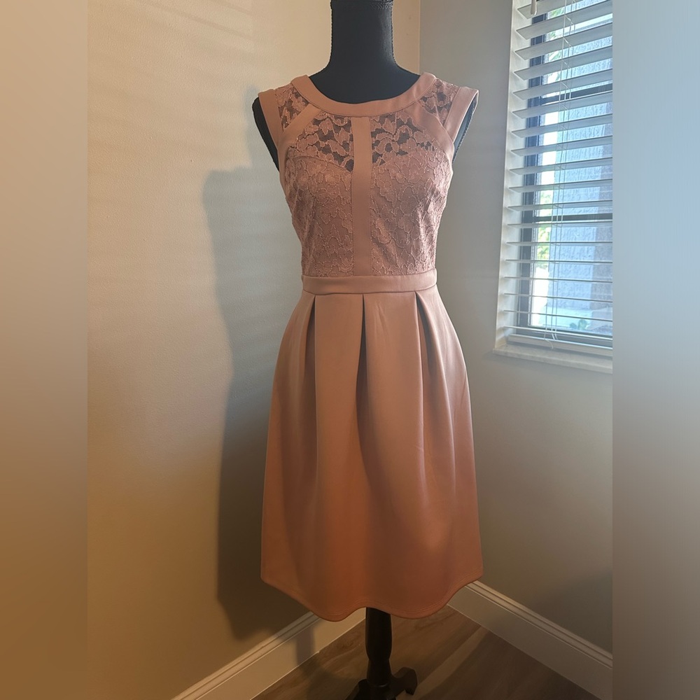 EUC‼️ Enfocus Studio Dusty Rose Sparkly Lace Dress.